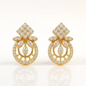 Luxurious Statement Silver Stud Earrings