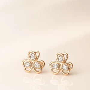 Elegant Triple Petal Silver Stud Earrings