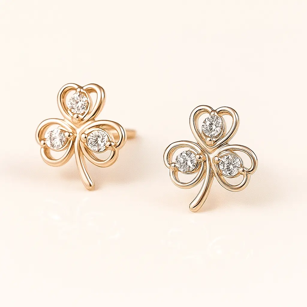Stylish Clover Inspired Silver Stud Earrings