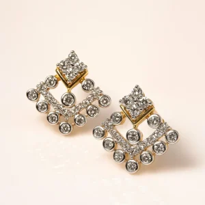 Statement geometric silver stud earrings