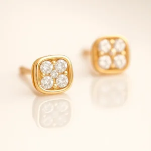 Minimal cushion square silver stud earrings