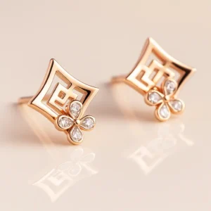 Geometric maze silver stud earrings
