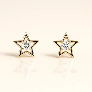 Flower-shaped silver alloy stud earrings with American diamonds.|