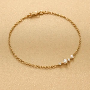 Trendy Silver Alloy Open Cuff Bracelet with American Diamond Work