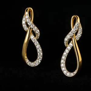 Graceful infinity loop earrings with American diamonds