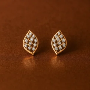 Leaf Inspired Diamond Stud Earrings