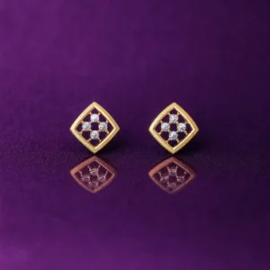 Geometric Diamond Cluster Stud Earrings