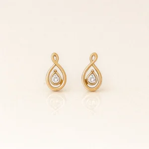 Infinity Inspired Teardrop Stud Earrings