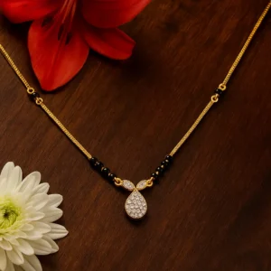 Teardrop diamond studded mangalsutra with timeless elegance