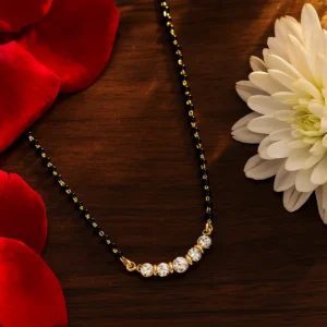 Minimalist five stone diamond mangalsutra with elegance