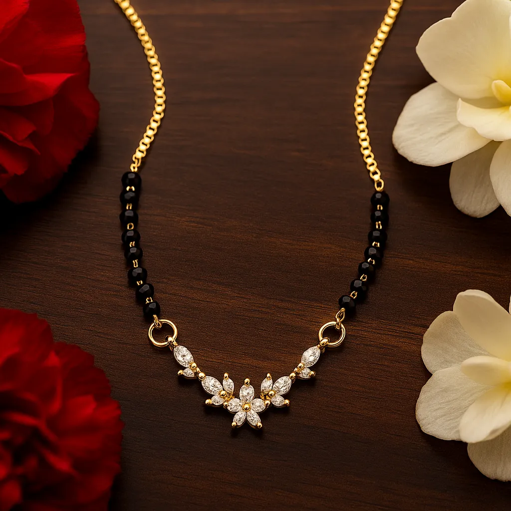 Cluster floral diamond mangalsutra with modern elegance