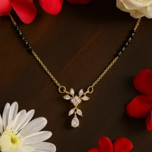 Starburst floral pendant mangalsutra with timeless style