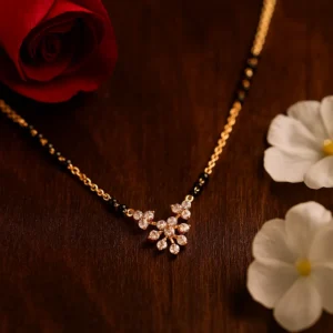 Floral cluster diamond mangalsutra with intricate detailing
