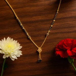 Modern tassel charm mangalsutra with intricate beadwork