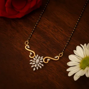 Statement floral burst diamond mangalsutra with designer chain