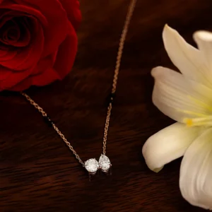 Twin stone pendant mangalsutra with minimalist charm and classic elegance