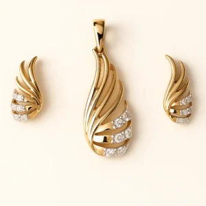 Luxury Silver Bridal Heavy Pendant Earrings Set with American Diamond