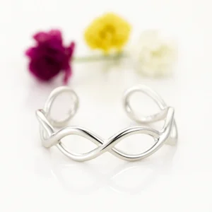 Minimal infinity inspired sterling silver open ring for modern women