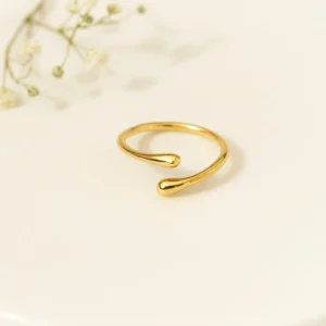 Sleek modern gold open band adjustable ring